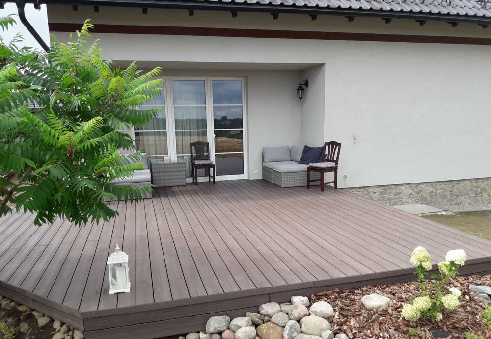 Deska tarasowa 3D kompozyt brąz, szary, antracyt deseń drewna różne dł