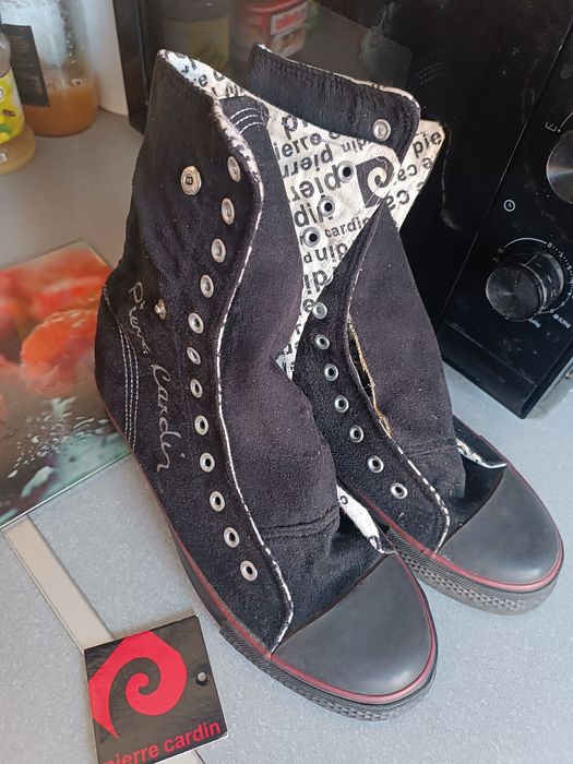 Trampki damskie Pierre Cardin czarne -40.Jak nowe