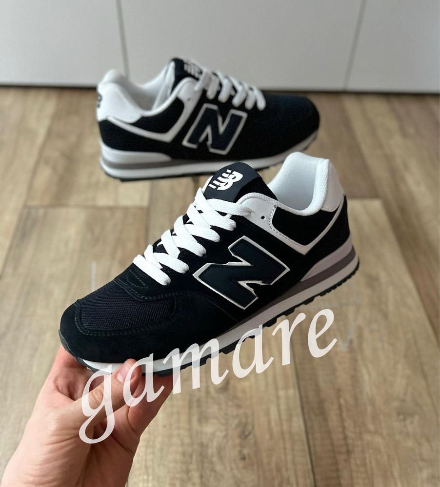 Damskie new balance 574 czarno białe