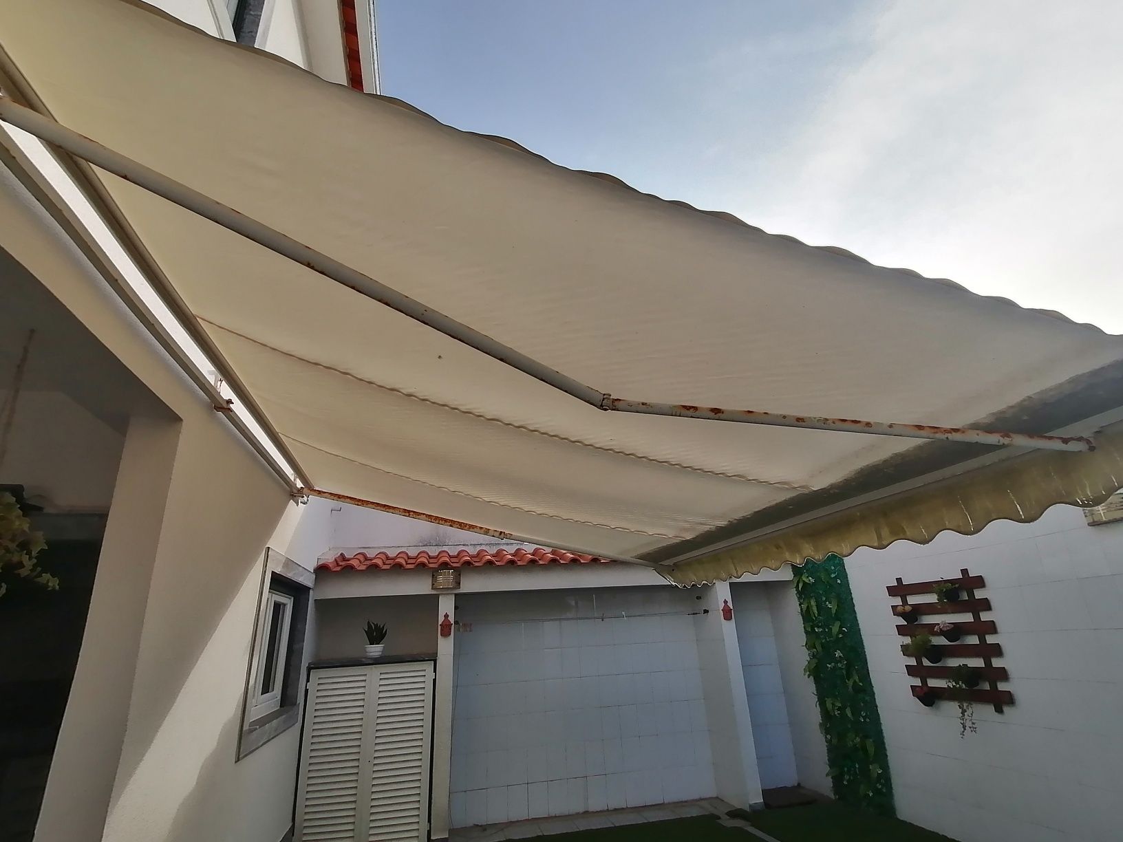 Toldo jardim e terraço beje manual