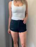 Forever 21 jeansowe spodenki czarne szorty ripped z wysokim stanem M