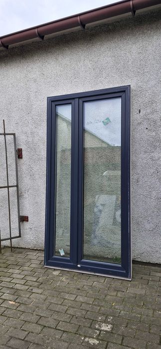 Drzwi tarasowe balkonowe witryna 231x117cm antracyt