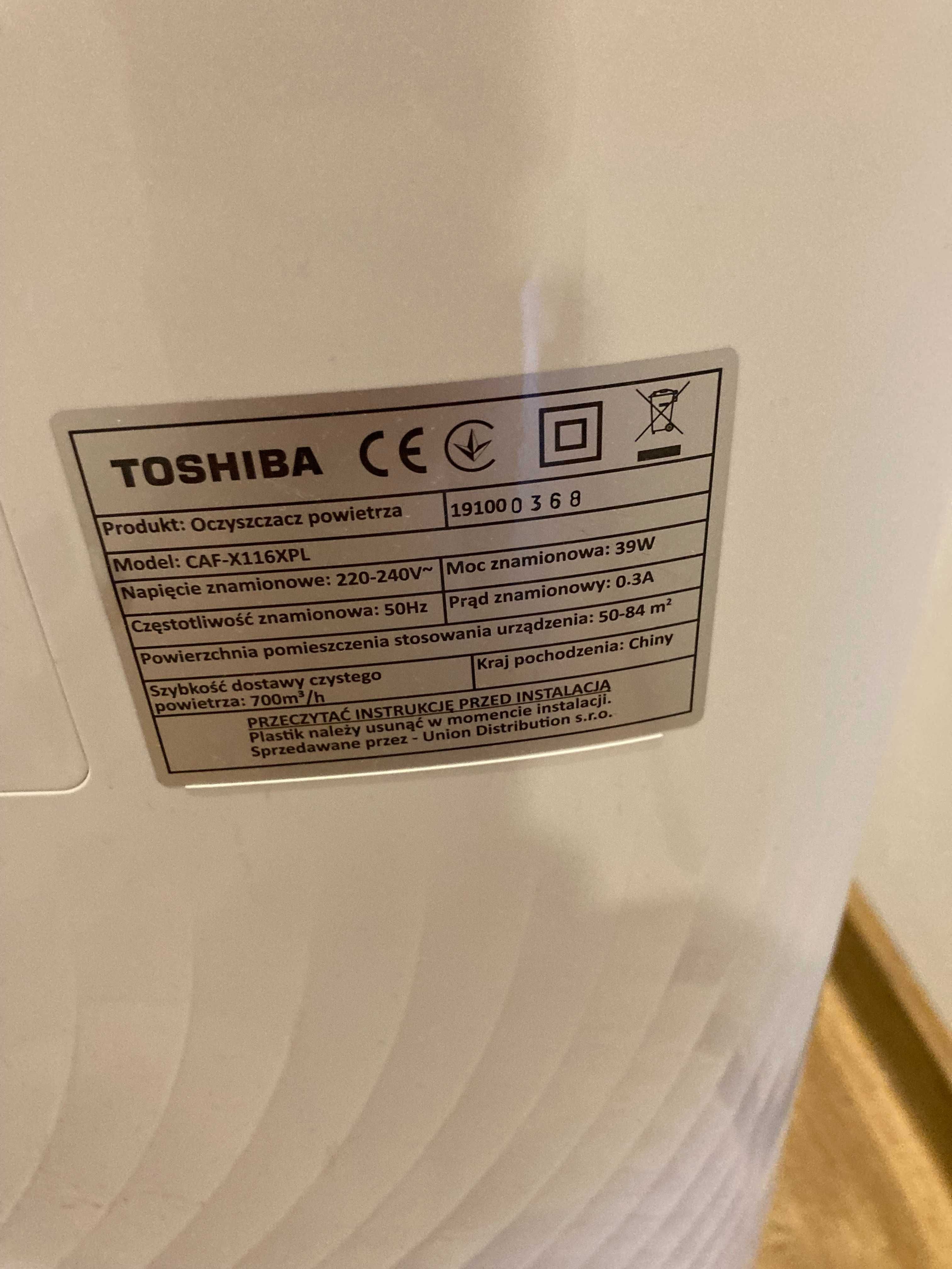 Oczyszczacz powietrza Toshiba CAF-X116XPL Jonizacja