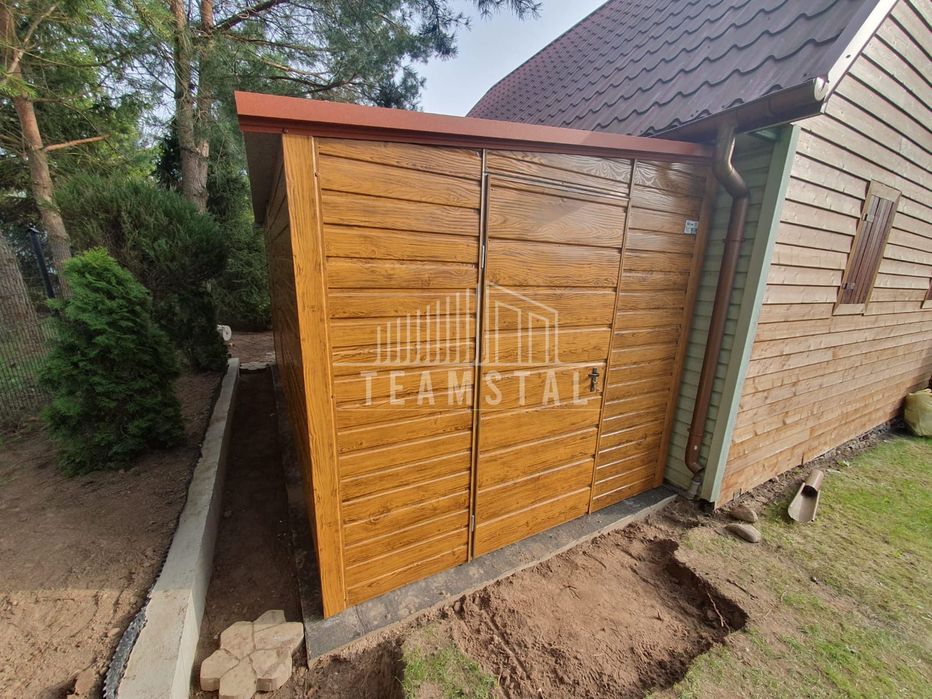 Domek Ogrodowy - Schowek - Garaż - Brama drzwi drewnopodobny TS633