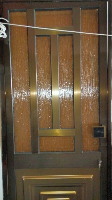 Porta aluminio lacada castanho, 2 unidades