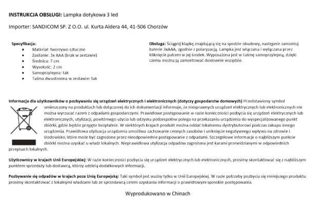 Lampka samoprzylepna 3 led oświetlenie garderoby szafy podszawkowa