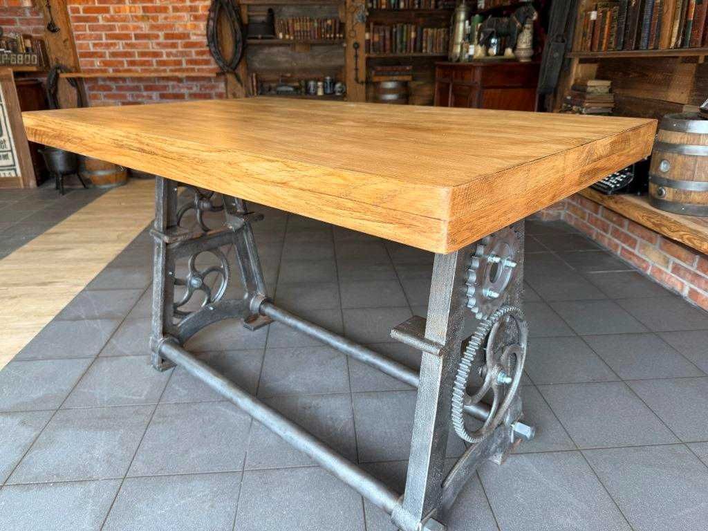 Stół ekspozycyjny, biurko, antyk, industrialny