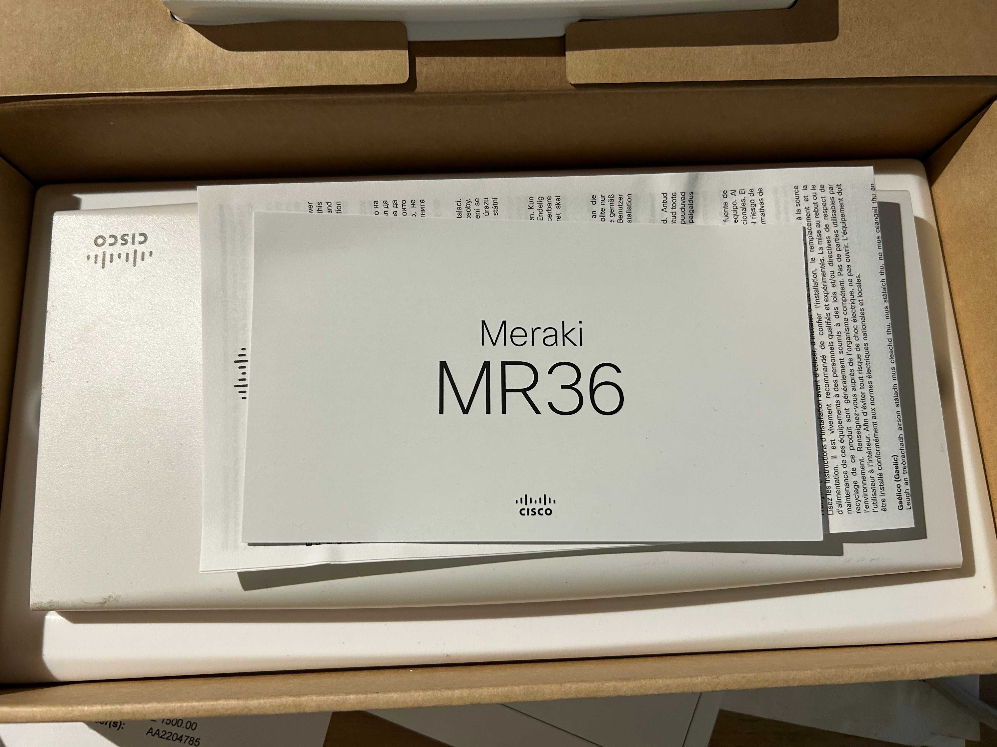 Cisco Meraki MR36-HW Wi-Fi access point brand new