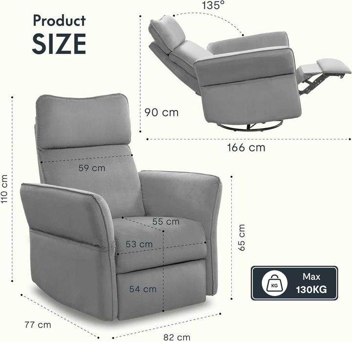 Nowy fotel relaksacyjny / krzesło elektryczne / sofa / szezlong !K450!