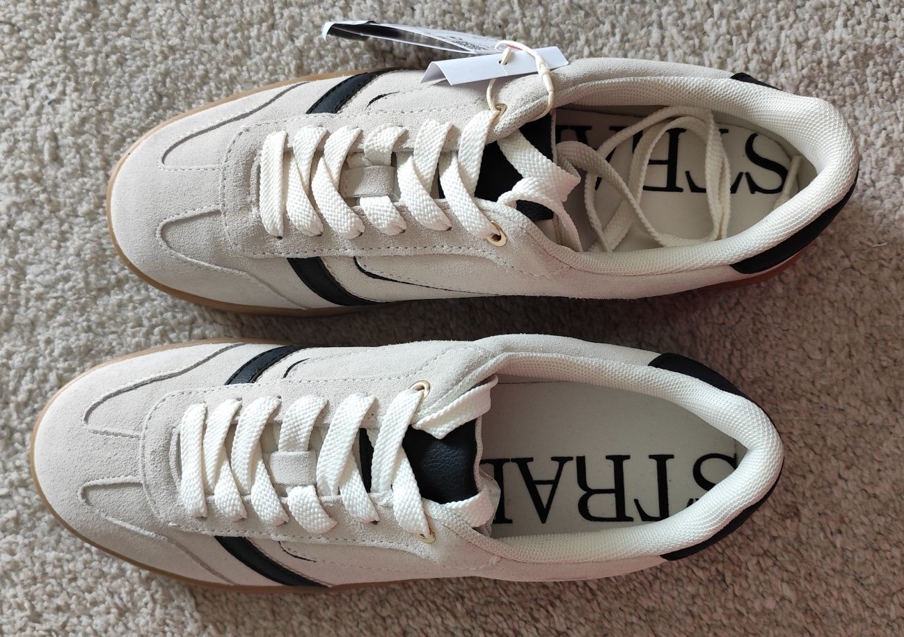 Skórzane nowe buty sportowe Stradivarius r.40