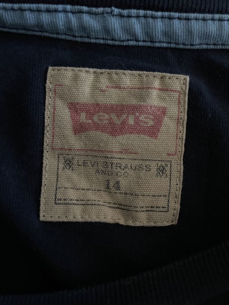 Koszulka Levis 158 164 granatowa logowana długi rękaw longsleeve