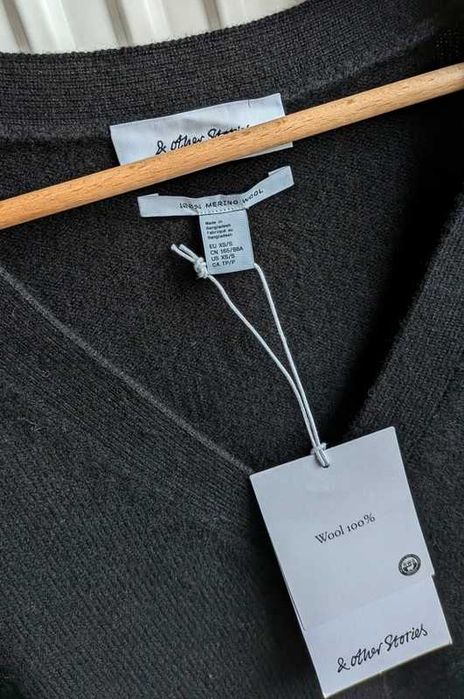 Nowy sweter na guziki wełniany kardigan oversize 100% wełna