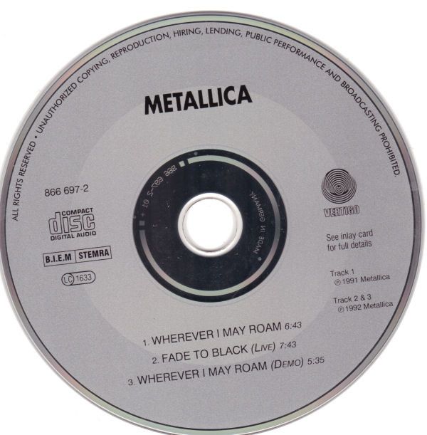 CD Metallica ‎– Wherever I May Roam