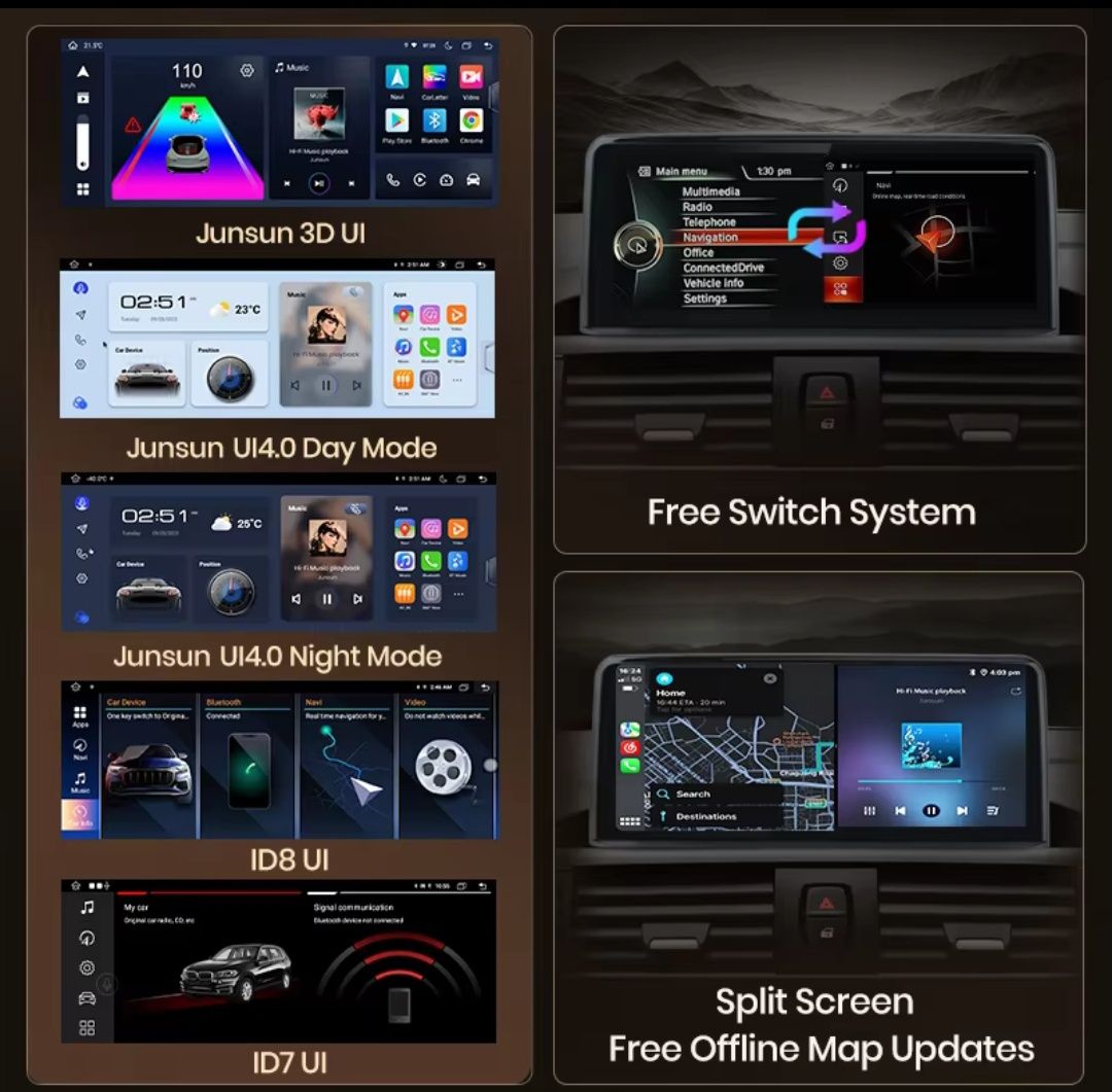 Rádio 10,25" android 4/64GB BMW x5 x6 e70 e71 CARPLAY 8Core GPS 4G