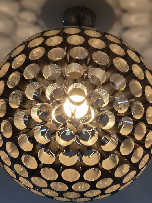 Lampa sufitowa średnica 60 cm srebrna