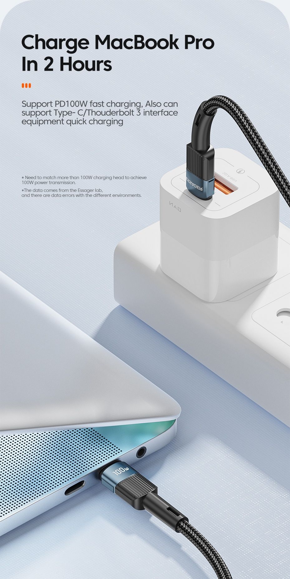 Kabel przewód USB C 100W 1m szybkiego ładowania Xiaomi Samsung MacBook