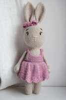Bawełniany króliczek maskotka, przytulanka na szydełku, handmade