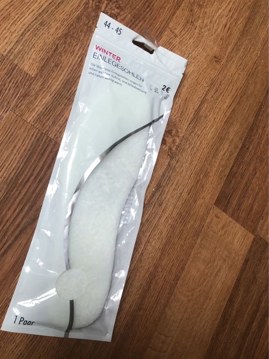 Zimowe wełniane wkładki do butów białe ocieplane futerko 44-45