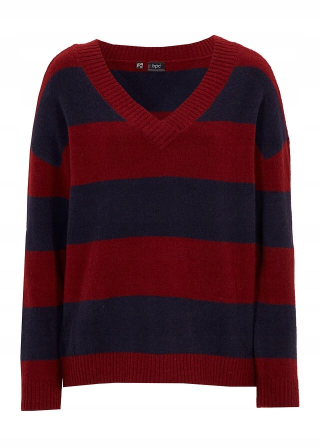 B.P.C sweter w paski z dekoltem w serek r.36/38