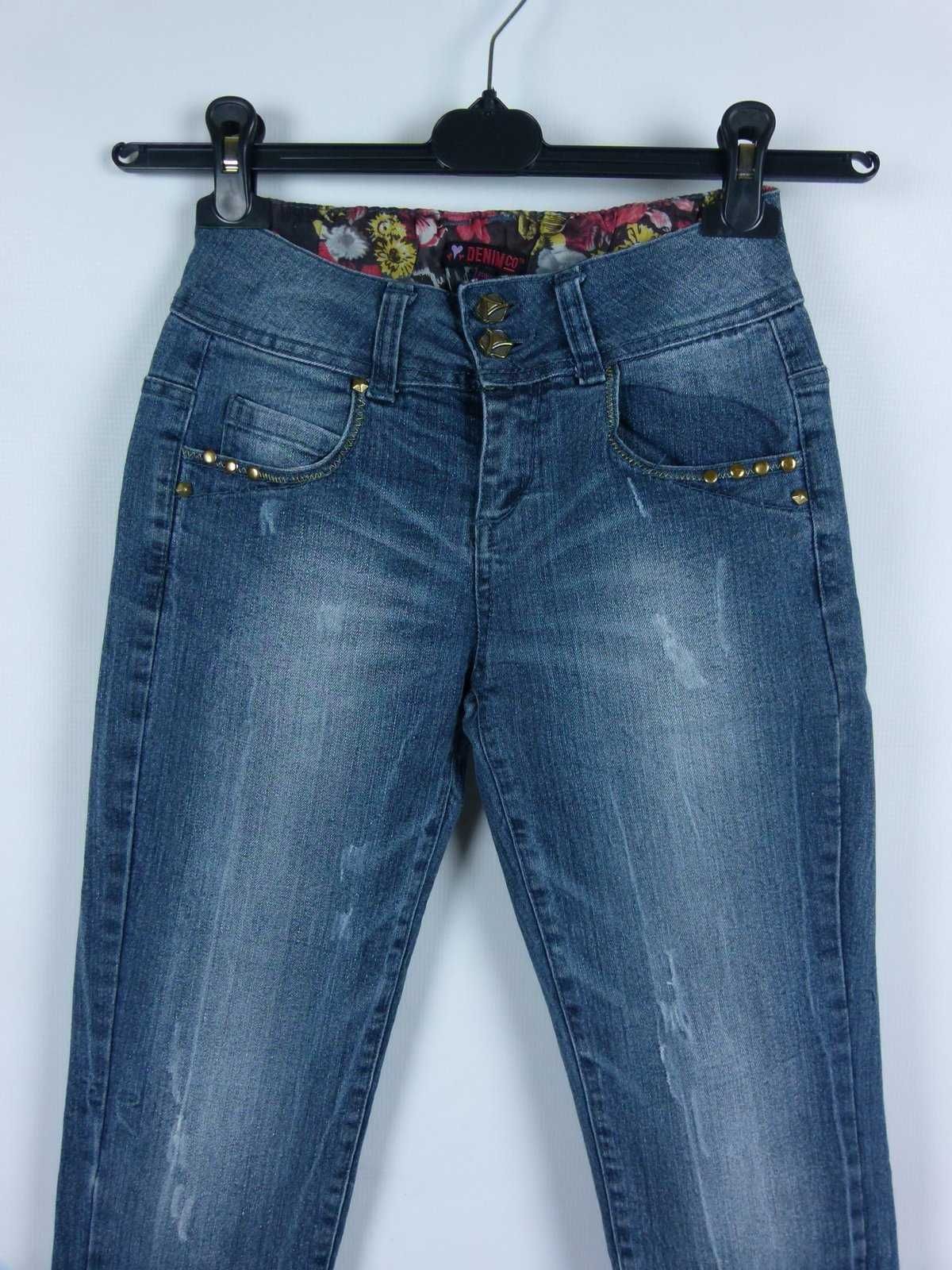 Denim Co. spodnie dżins ściągacze 25" 152 cm