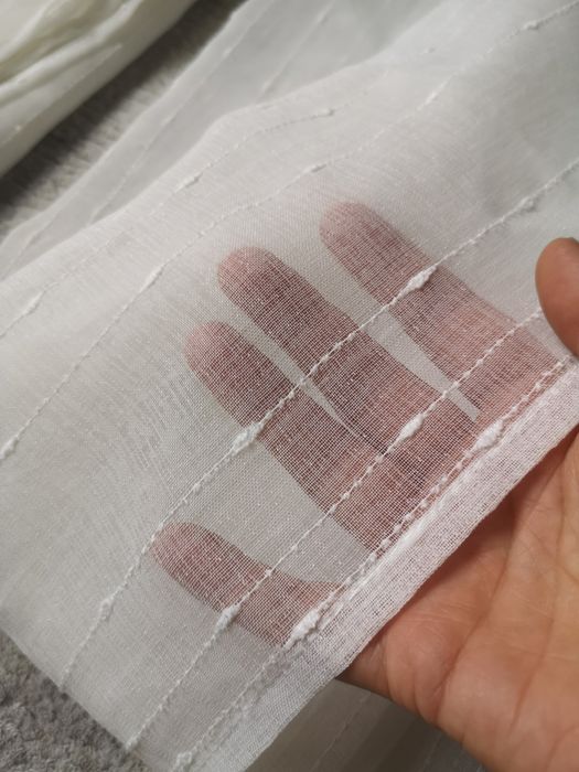 Zestaw 2 firanek na przelotkach ecru nowe