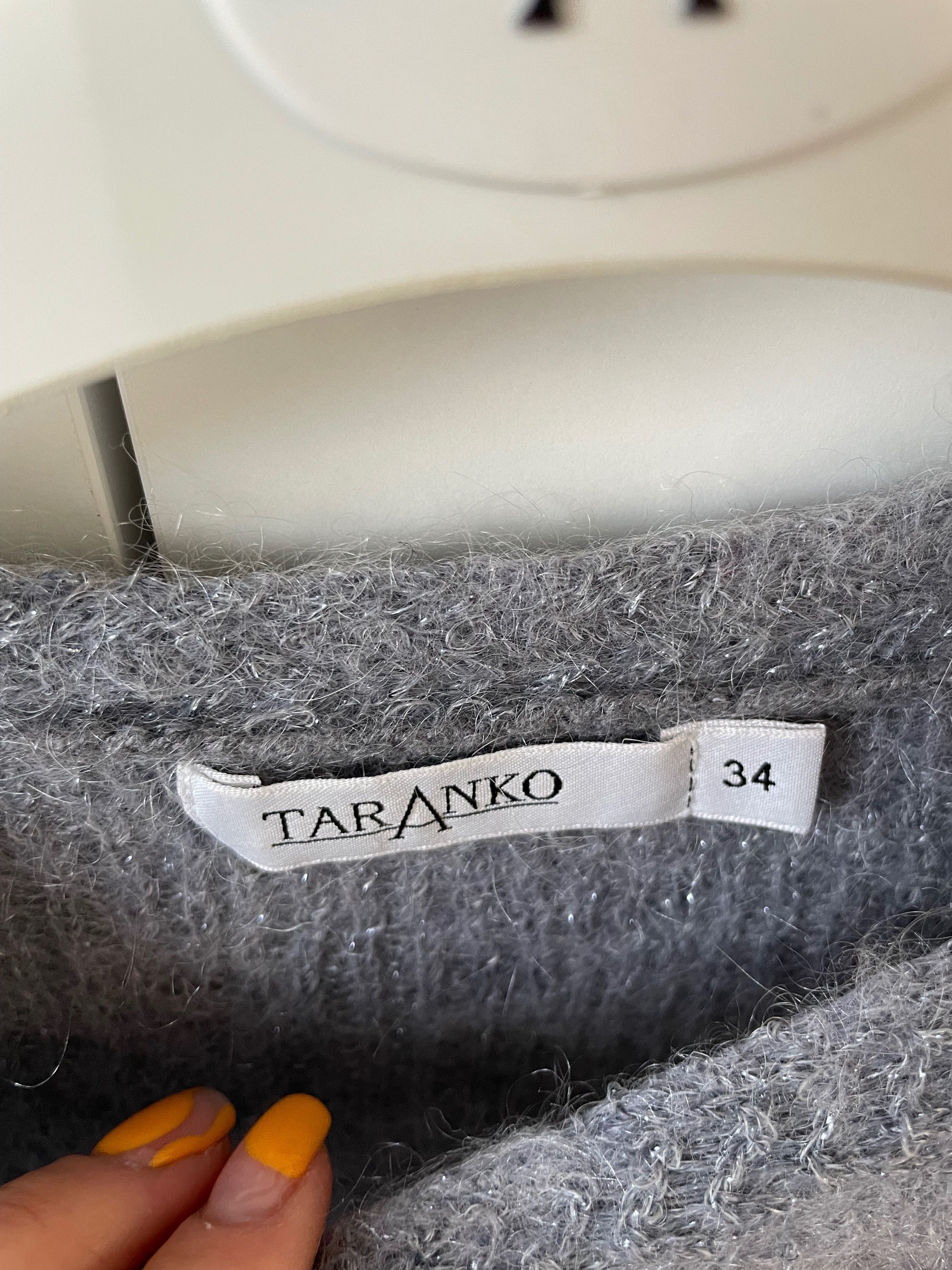 Szary sweter z wełną i moherem Taranko