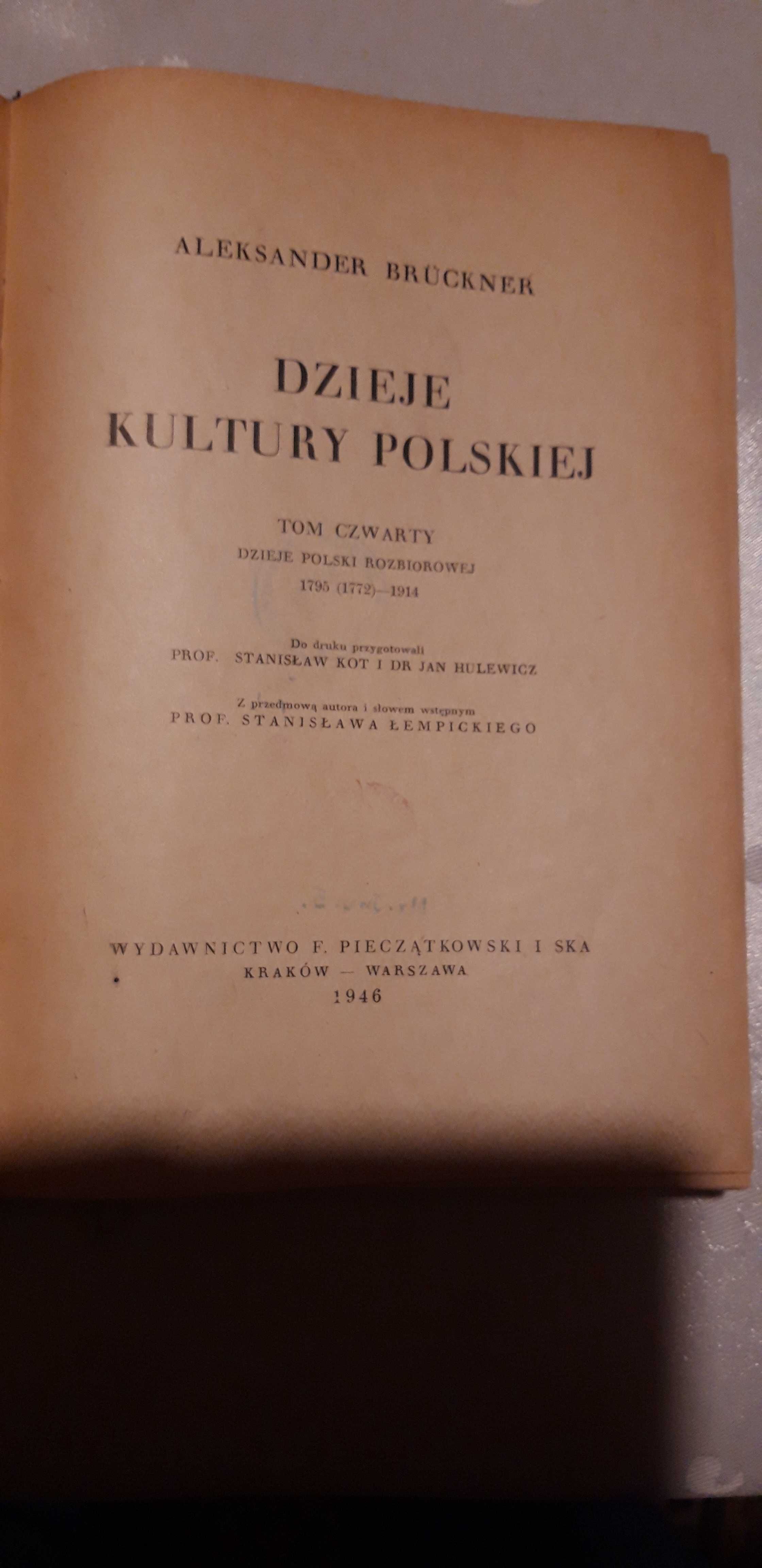 Dzieje Kultury Polskiej, T. 1-4 - Kraków 1930/1 opr.,bdb stan