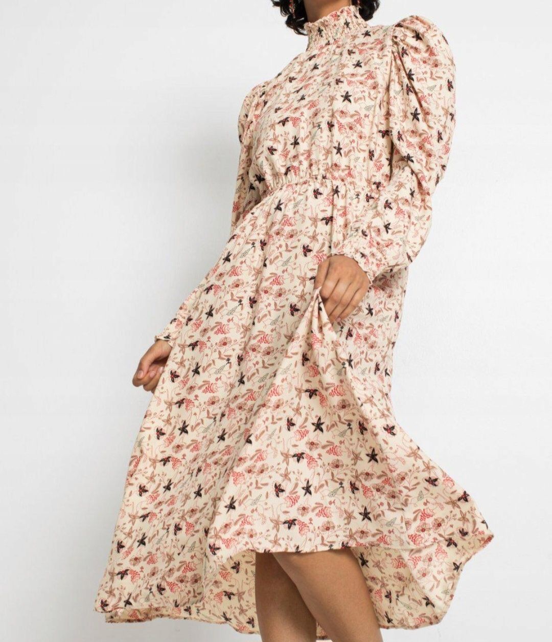 Nowa sukienka boho kremowa 48