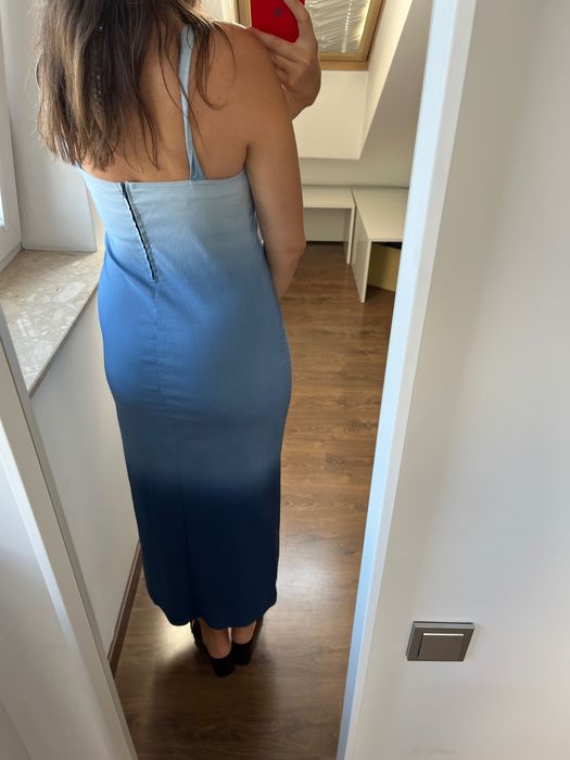 Wiskozowa maxi sukienka tye-dye rozmiar M/L zarówno dla kobiet w ciąży