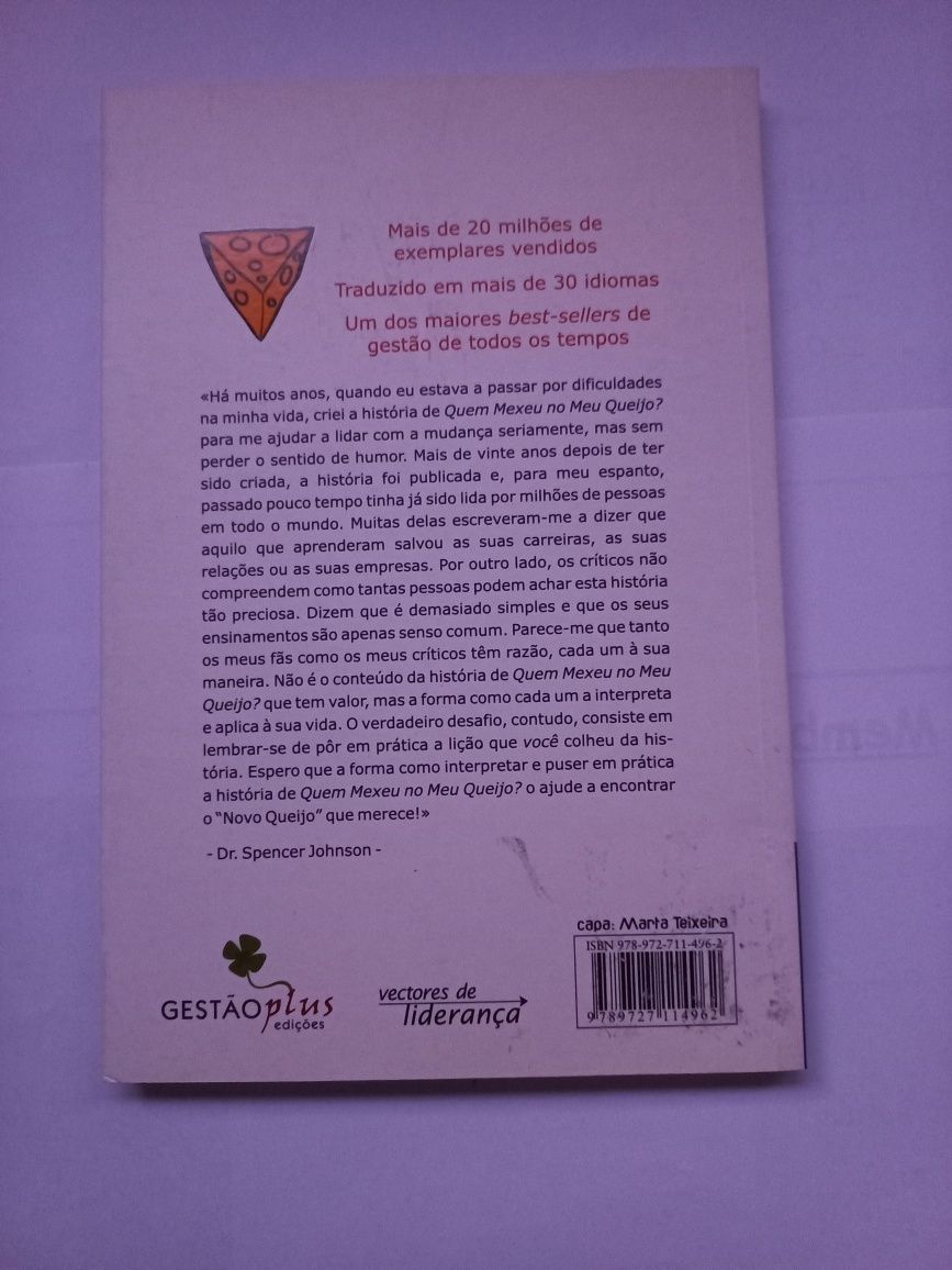 Livro novo "Quem Mexeu no Meu Queijo?"