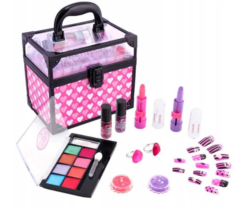 KUFEREK KOSMETYKÓW Makijażu I Paznokci Domowe Spa Duży Zestaw