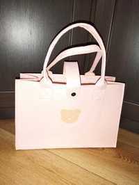 Filcowa różowa torebka torba na zakupy do pracy na lunch