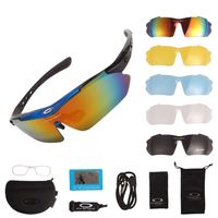 Солнцезащитные очки тактические синие с поляризацией Oakley 5 линз