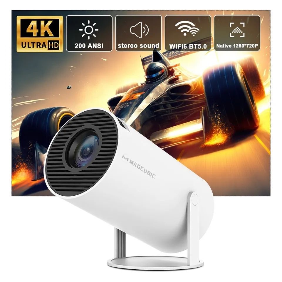 Hy300 mini projektor 4k android 11 wifi6 bt5.0 h713 kino domowe