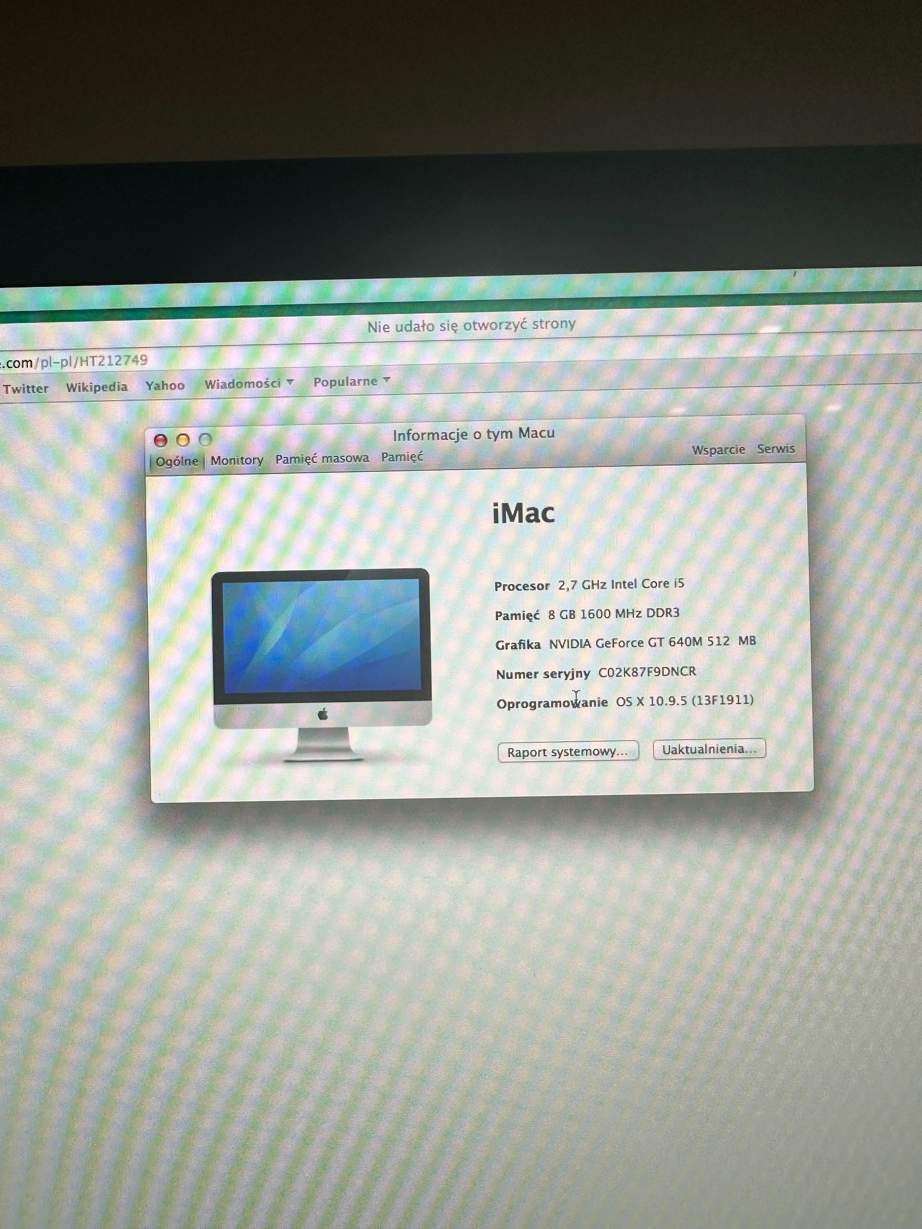 iMac 21,5-calowy, koniec 2012 r.