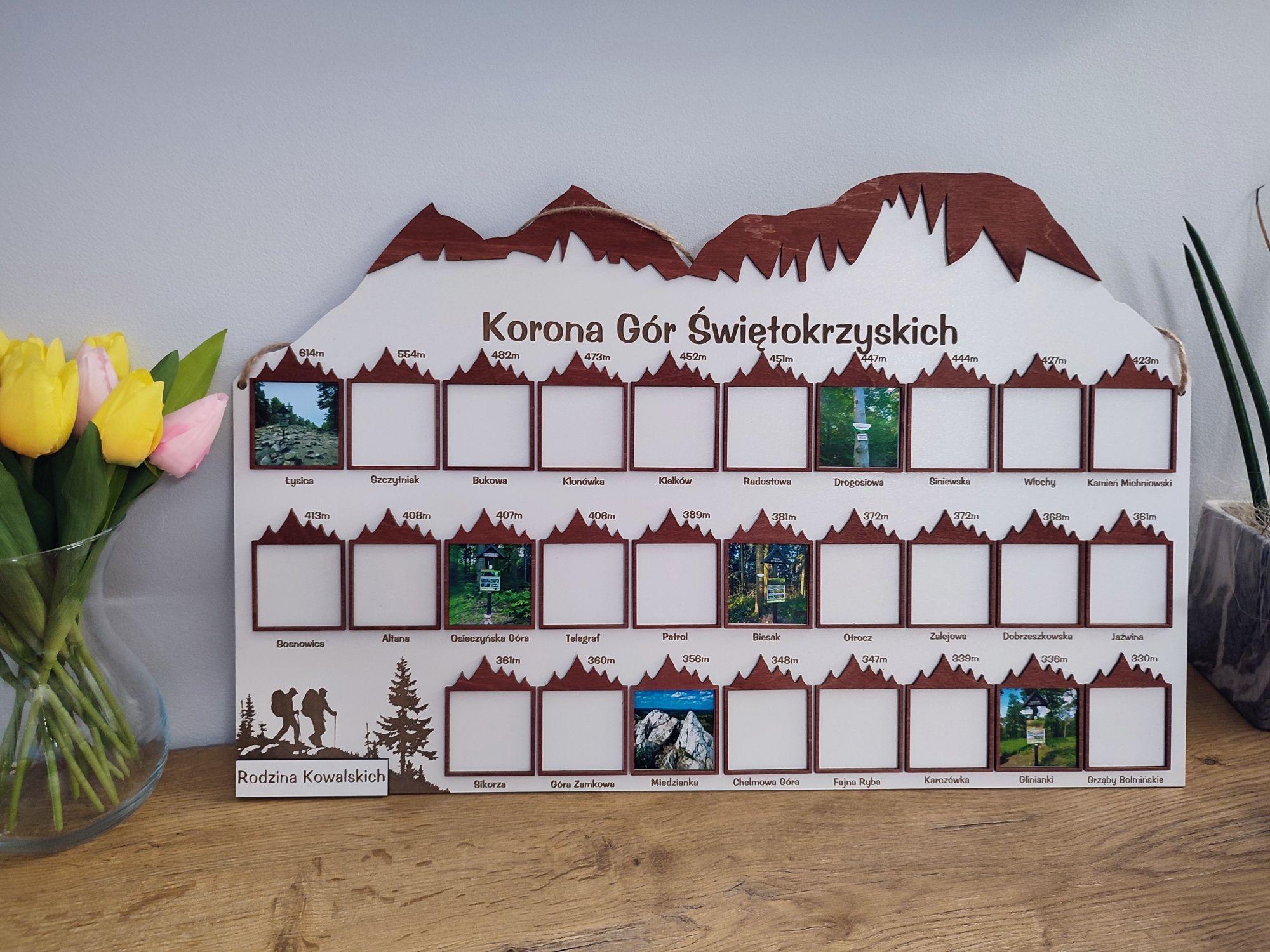Plakat ramka Korona Gór Świętokrzyskich. Prezent na urodziny święta