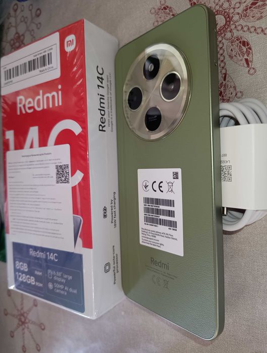 Smartphone Android Redmi 14C 4GB+128GB Câmara 50MP, telemóvel na caixa