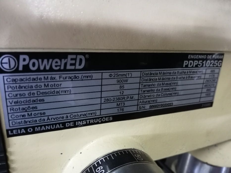 Engenho de furar PDP51025G/230 V - novo