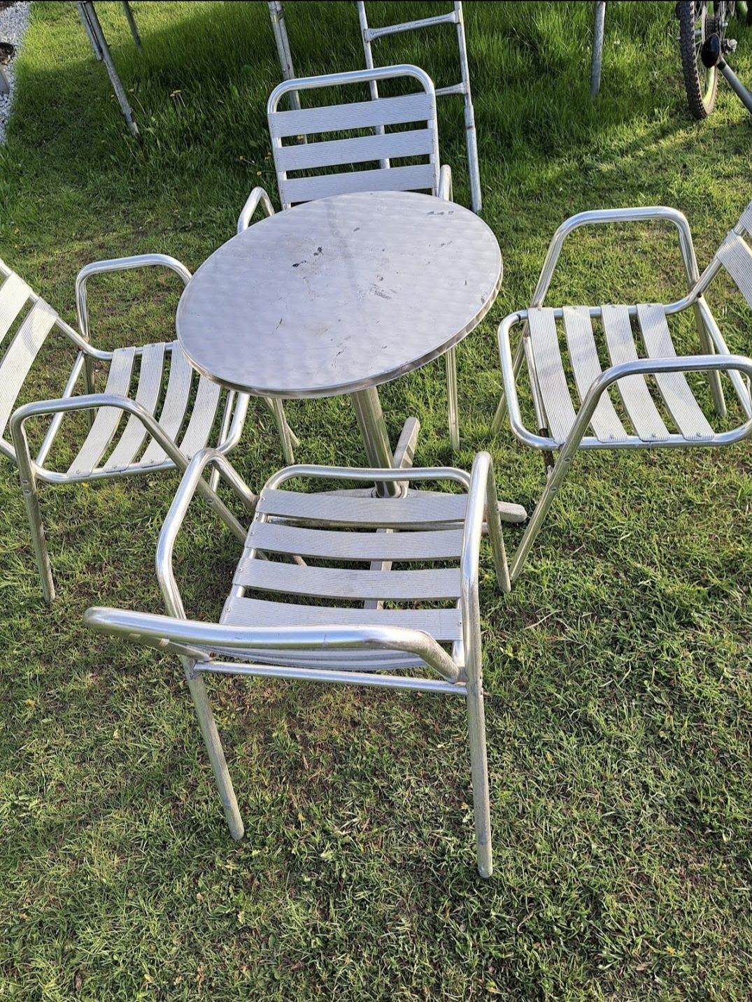 Zestaw krzesła aluminiowe 4 sztuki