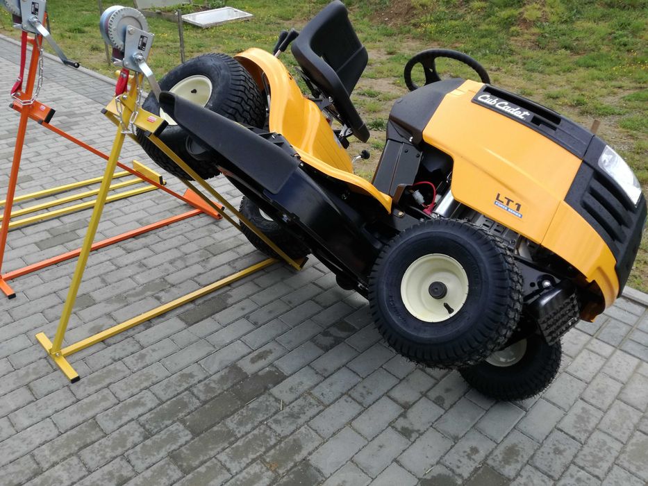 120cm Szerokość Najazdu Podnośnik Traktorka Kosiarki Korbowo TAŚMOWY