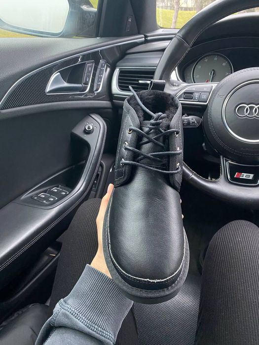 Уггі Чоловічі UGG Neumel Leather Black (Шкіра) Size 44 Скидка