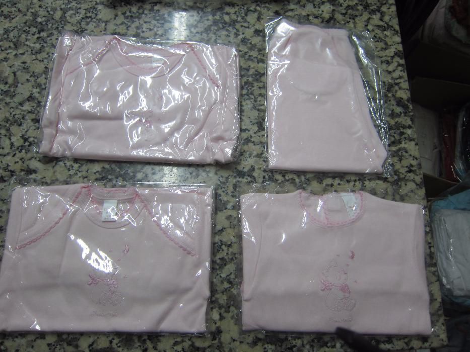 Conjunto Interior de Bebe Menina Rosa 5 Peças 9Meses NOVO