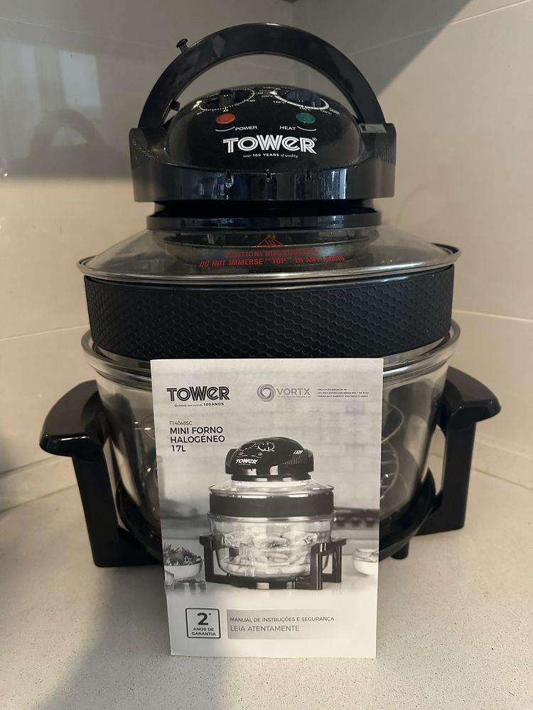 Forno de halogéneo 17L 1400W preto TOWER com manual como novo