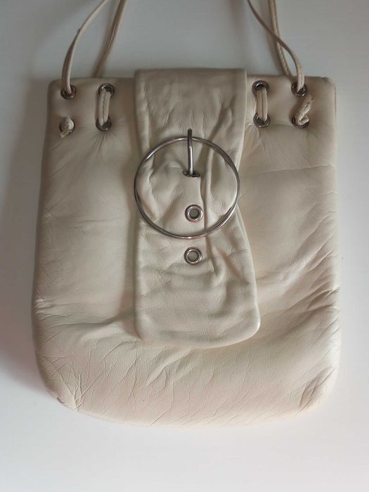 Pequena mala de mão vintage (anos 60-70), em pele