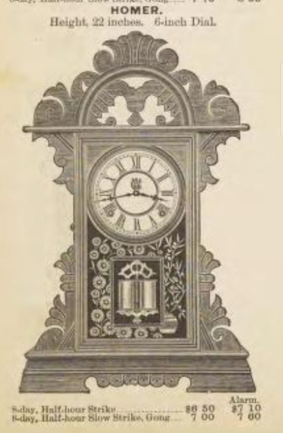 Relógio de Mesa Waterbury Clock+Alarm, Mod. Homer 1903.