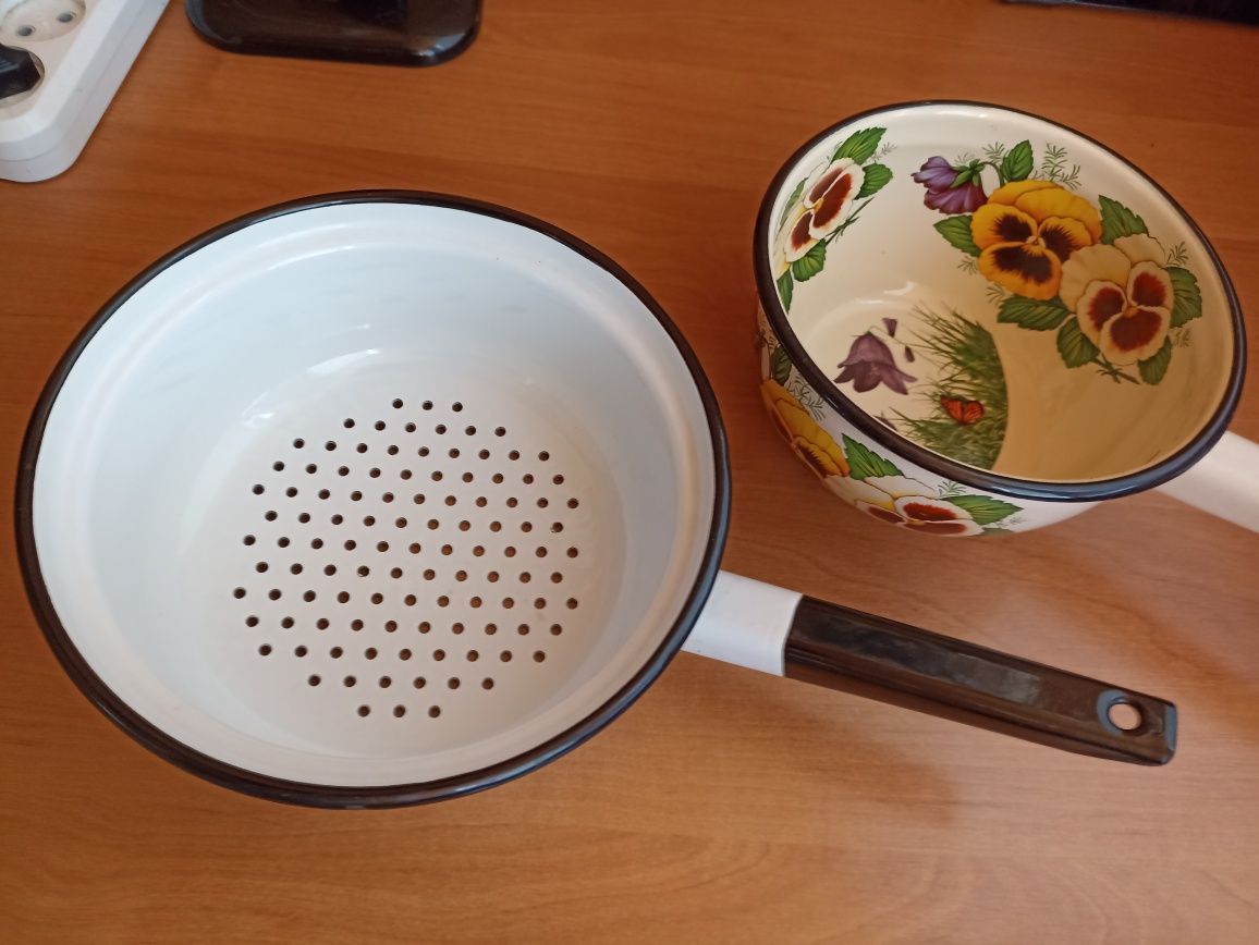 Ковшики друшлак эмалированные