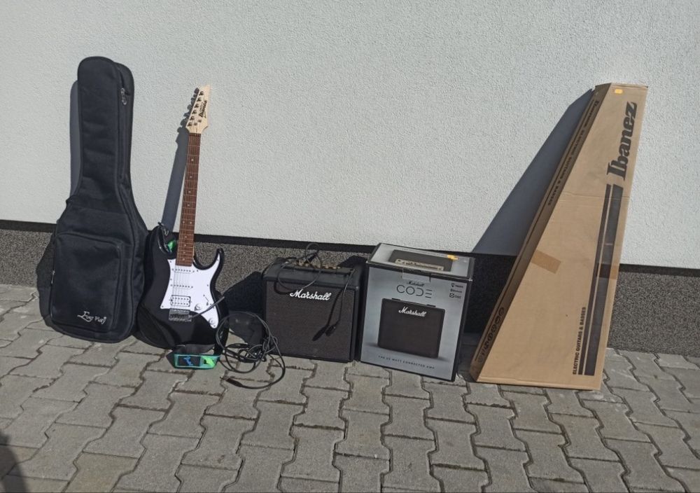 Zestaw gitara elektryczna i wzmacniacz