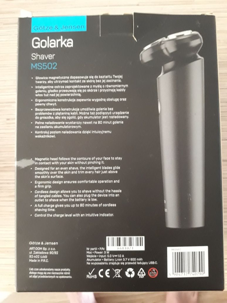 Golarka Shaver MS502 Götze & Jensen