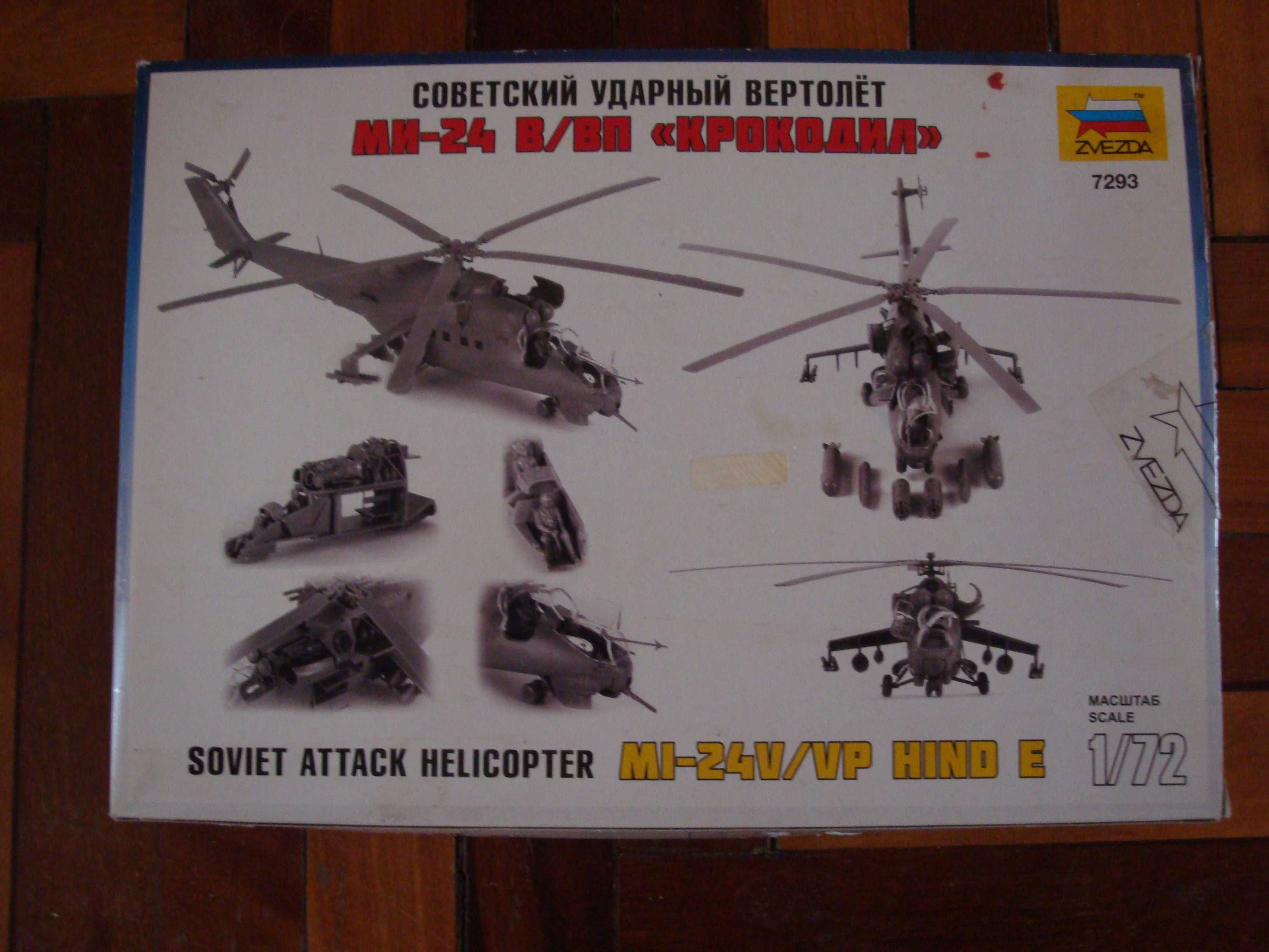 Модель сборная советского ударного вертолёта МИ-24 В/ВП "Крокодил"1:72