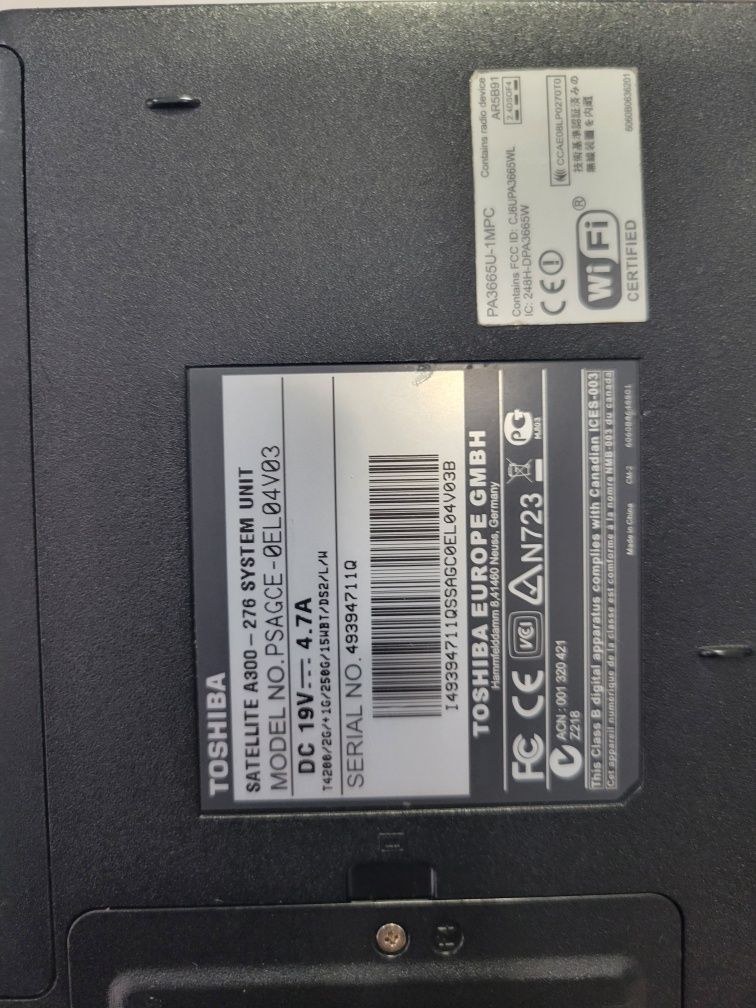 Portátil Toshiba A300